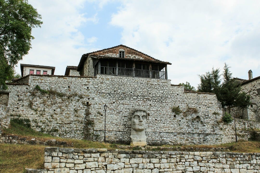 Statue of emperor Constantine in the fortress of Berat city Albania 1