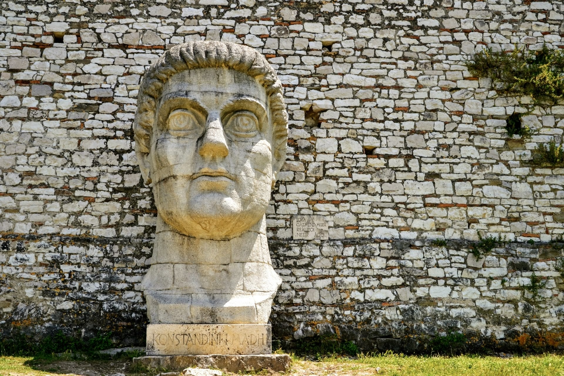Constantine the Great at Berat Castle in Berat, Albania. The albanian ancient city of Berat, designated a UNESCO World Heritage Site