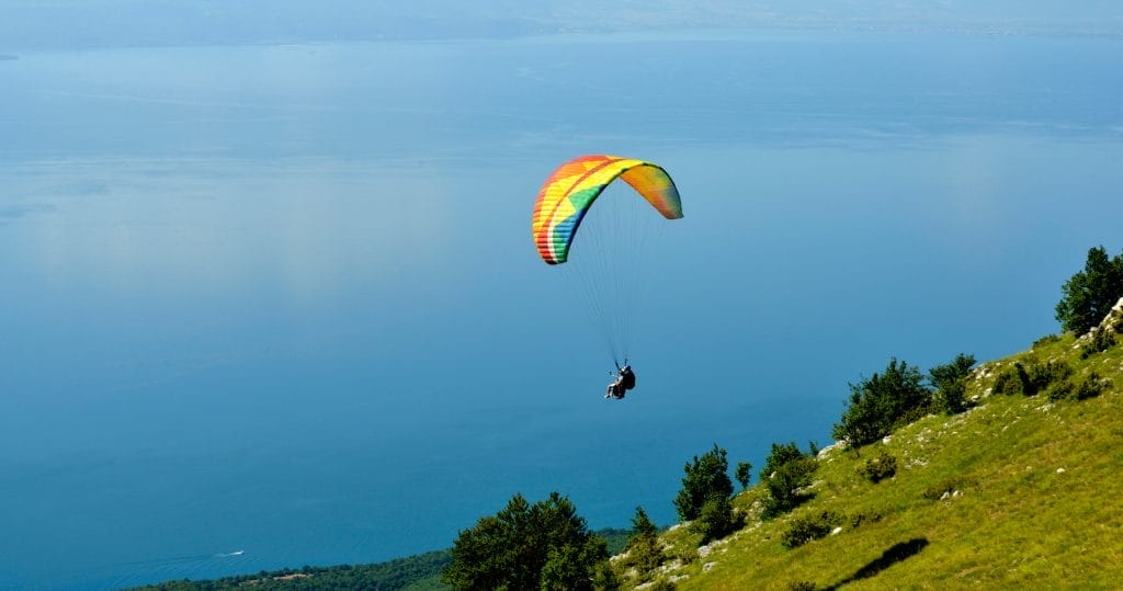 Tandem Paraglider over Lake Ohrid Albania