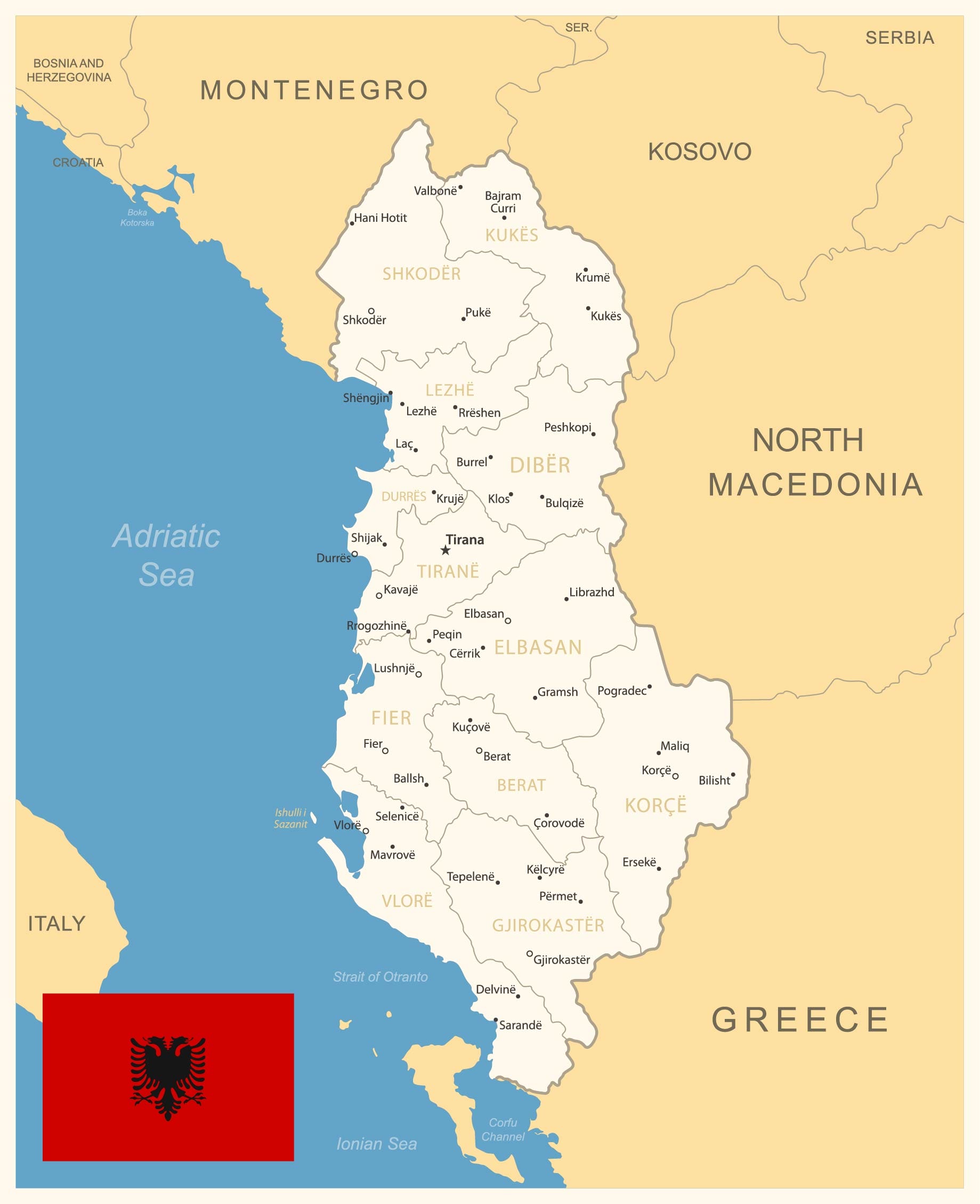 Map of Albania